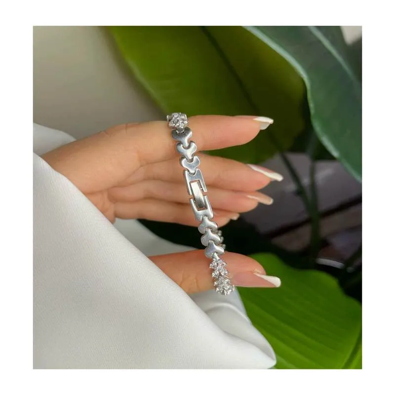 دستبند نقره زنانه جواهری نگین دار RO-616 خرید دستبند نقره زنانه جواهری نگین دار Sa-116