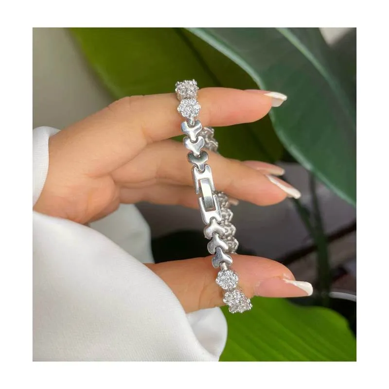 دستبند نقره زنانه جواهری نگین دار RO-618 خرید دستبند نقره زنانه جواهری نگین دار Sa-118