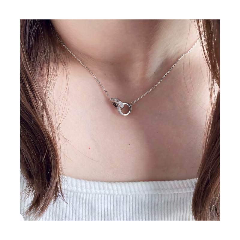 گردنبند نقره زنانه طرح حلقه ایتالیایی R608
