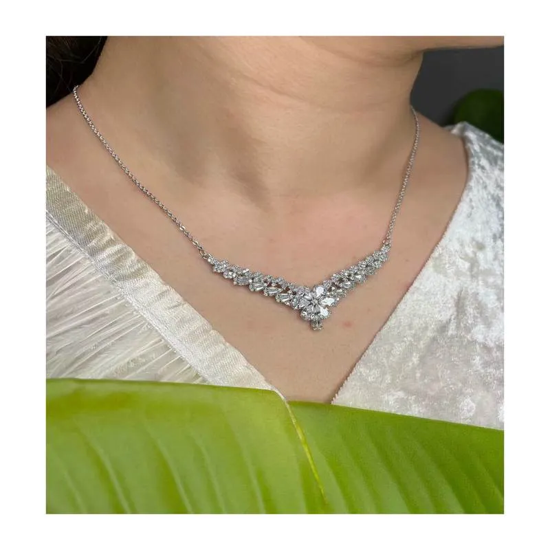 سرویس نقره زنانه طرح زنجیری نگین دار RO-609 قیمت سرویس نقره زنانه طرح زنجیری نگین دار Sa-109