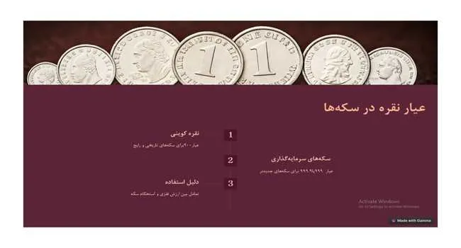 عیار نقره در سکه ها
