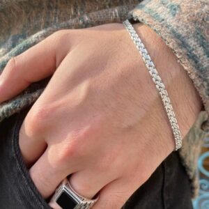 دستبند نقره ترک وارداتی مردانه RO711