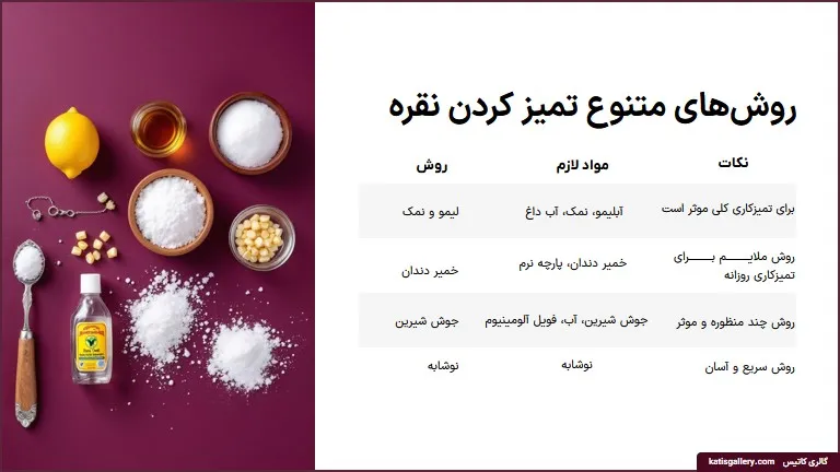 انواع روش تمییز کردن نقره