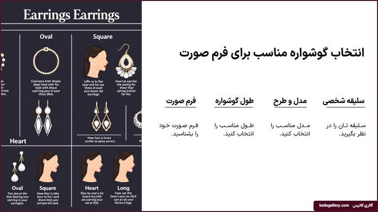 انتخاب گواشواره نقره براساس فرم صورت