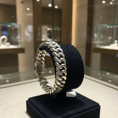 قیمت دستبند نقره مردانه پهن