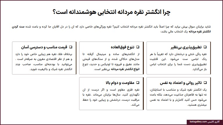 ست انگشتر نقره مردانه با لباس