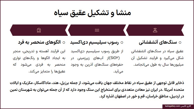 خواص جادویی عقیق سیاه: سنگی از جنس تعادل و حفاظت منشأ عقیق سیاه