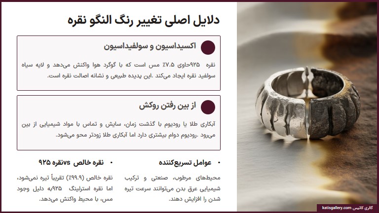 دلایل اصلی تغییر رنگ النگو نقره