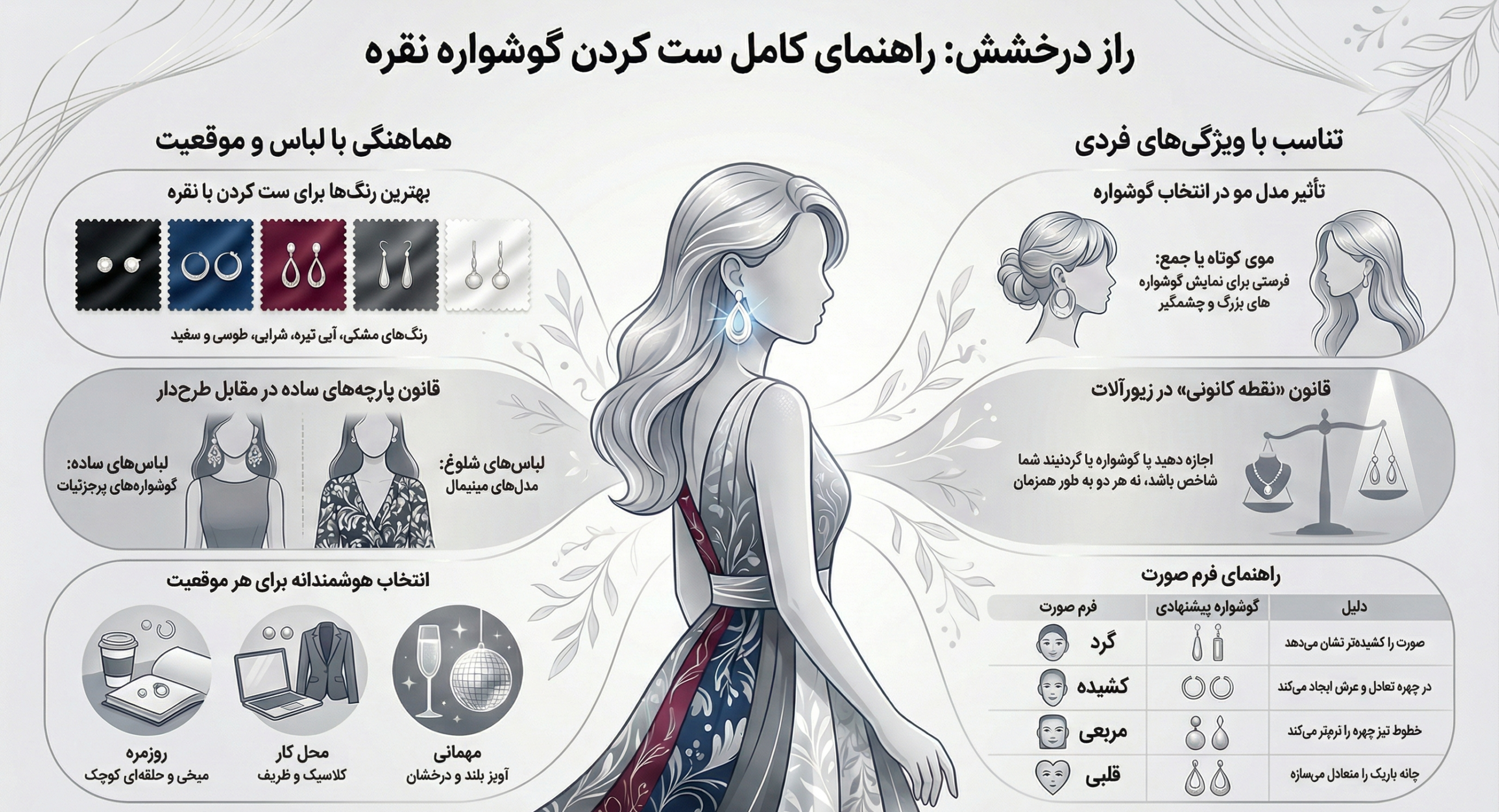 ست گوشواره نقره
