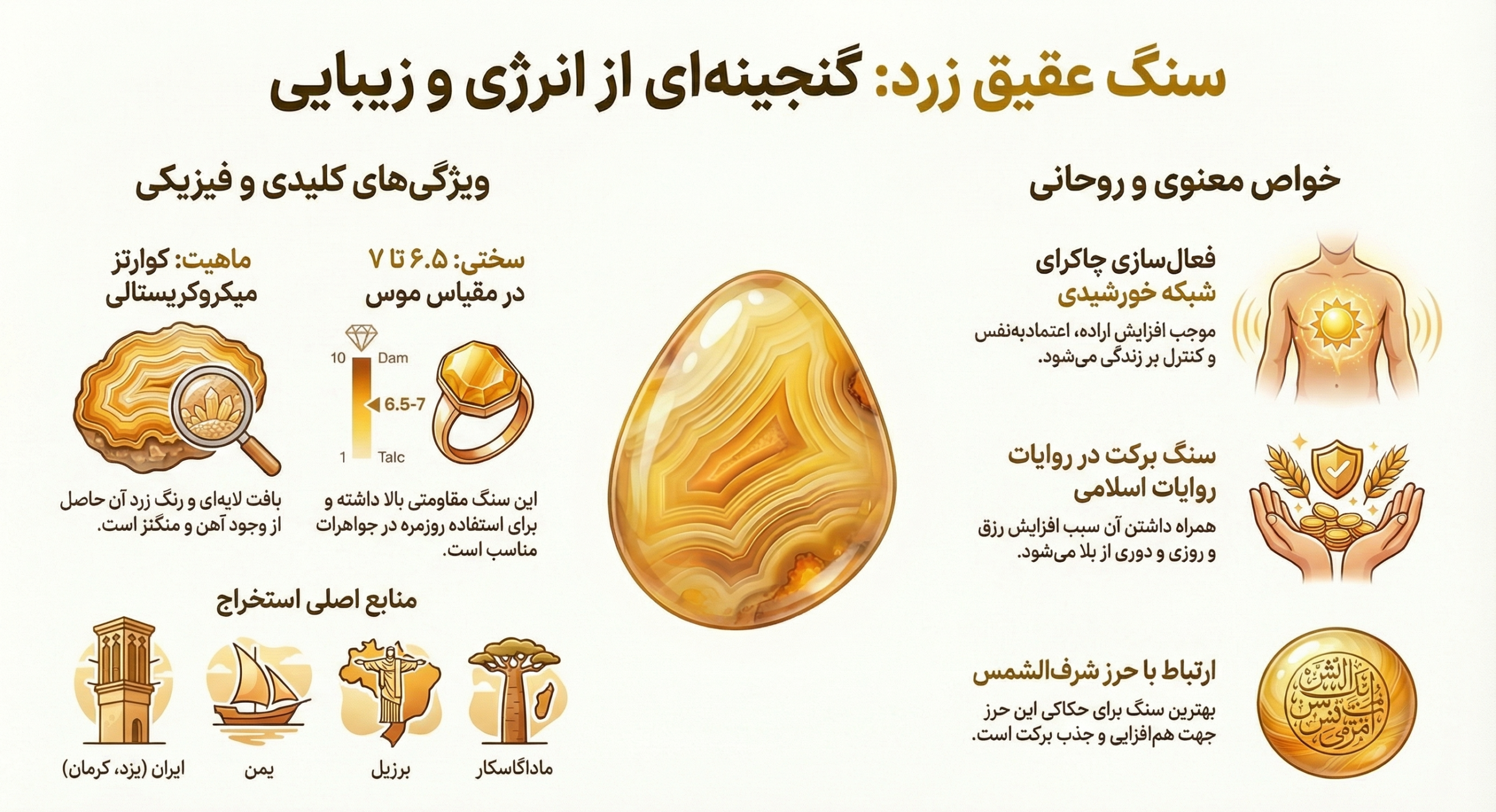 سنگ عقیق زرد: ویژگی ها و خواص های آن عقیق زرد