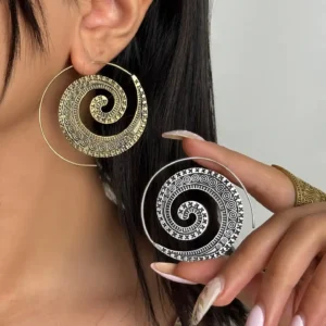 گوشواره هندی حلزونی برنجی