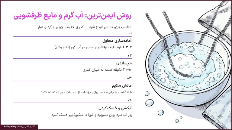 روش ایمن تمیز کردن گردنبند نقره
