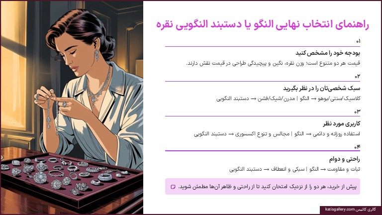 النگو نقره و دستبند النگویی نقره